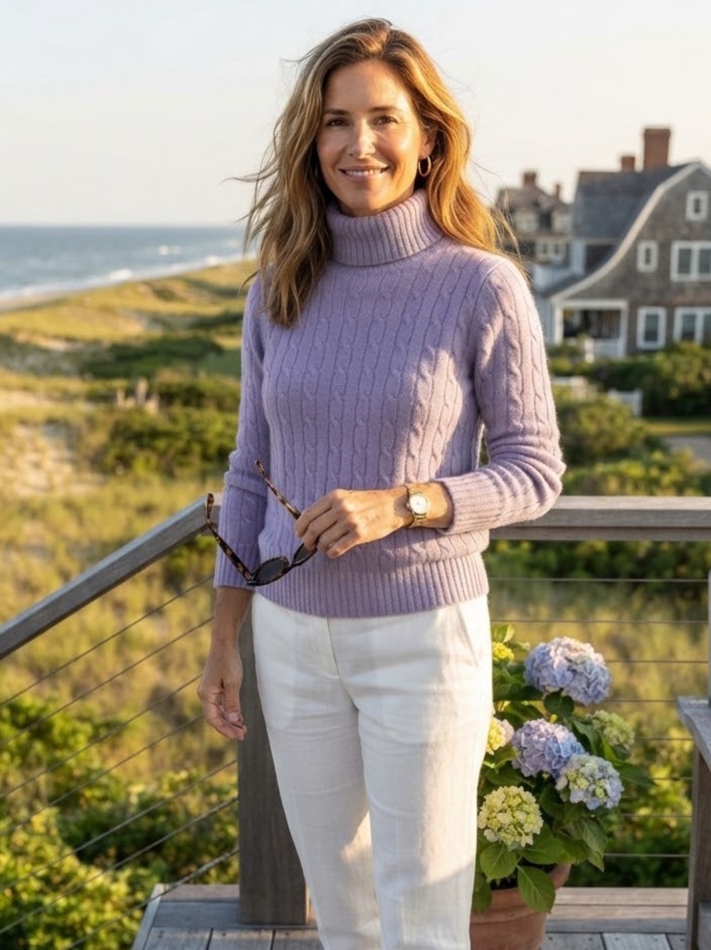 Bloomingdale’s cashmere light purple sweater s Sutton studio turtleneck soft